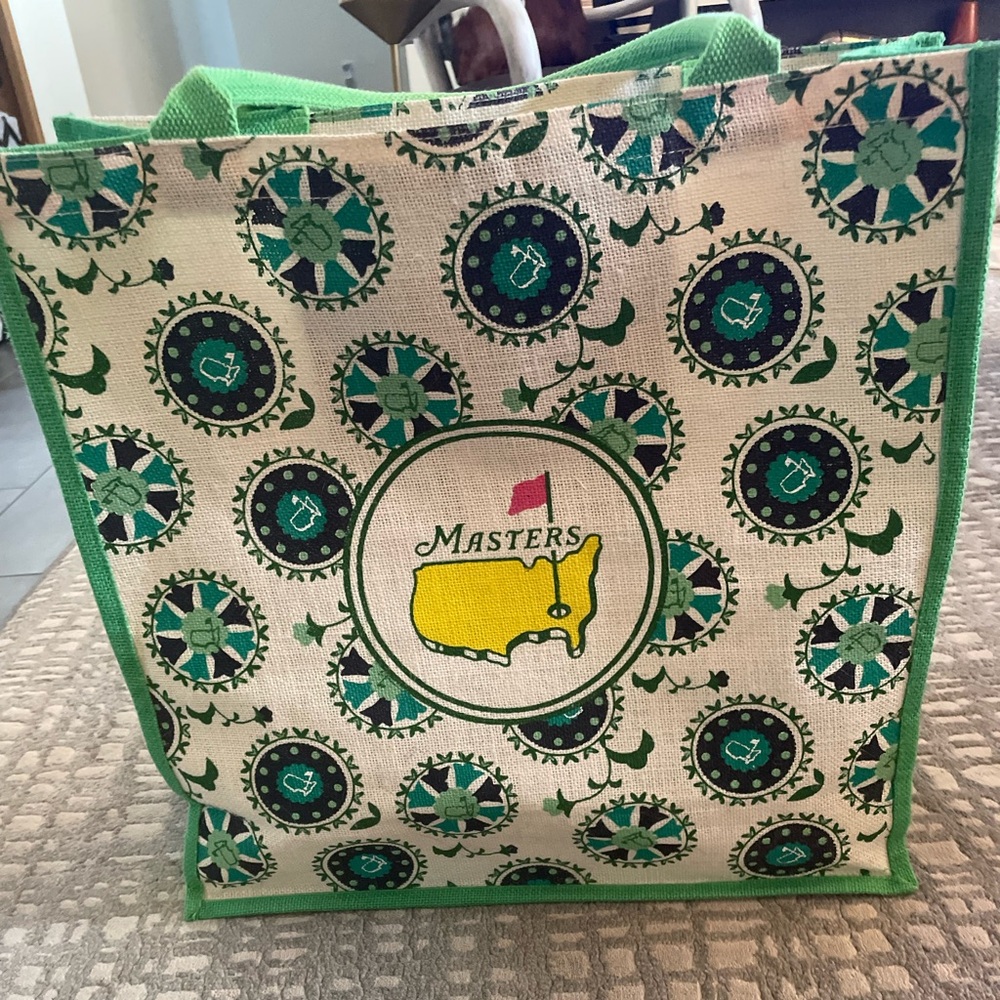 Masters tote bad. Made of Burlap. New, but no tags